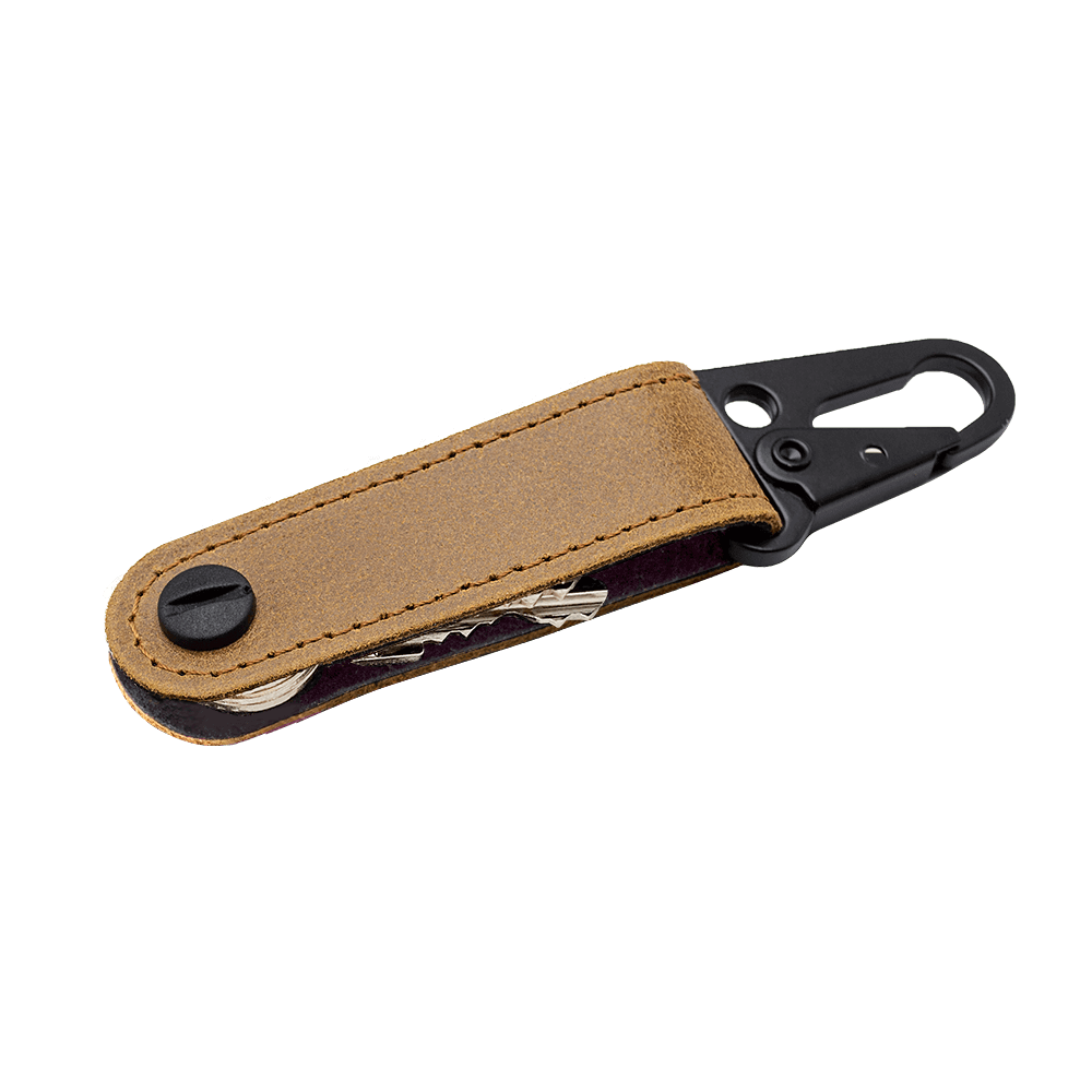 Leder-Schlüsselanhänger - SENFGELB