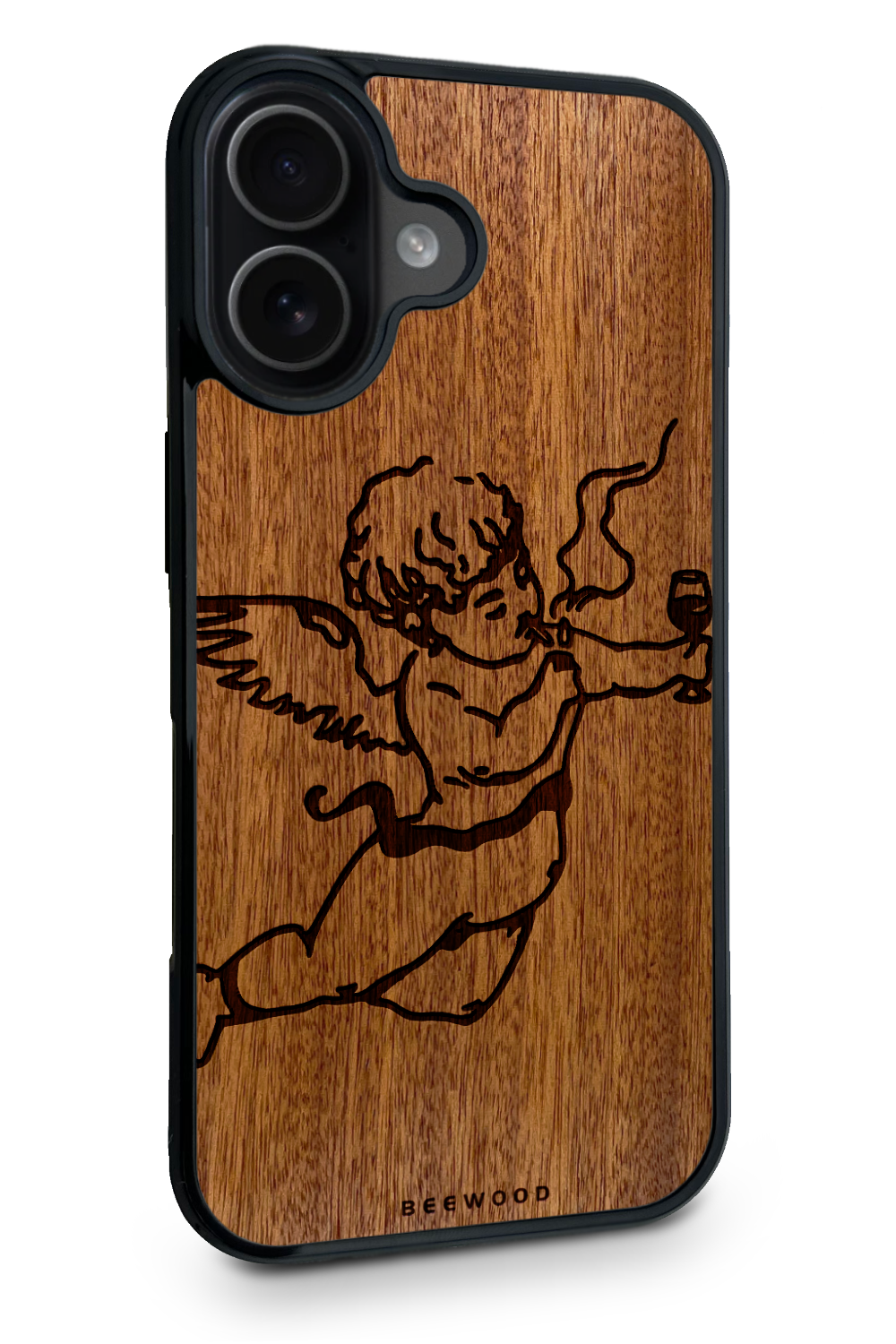 Holzhülle iPhone - BeeWood DRUNK ANGEL