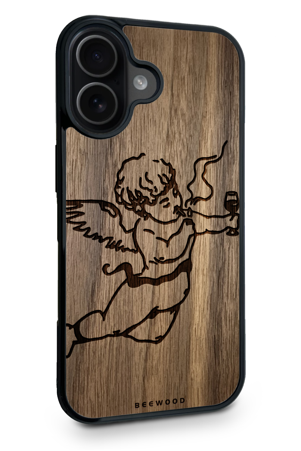 Holzhülle iPhone - BeeWood DRUNK ANGEL
