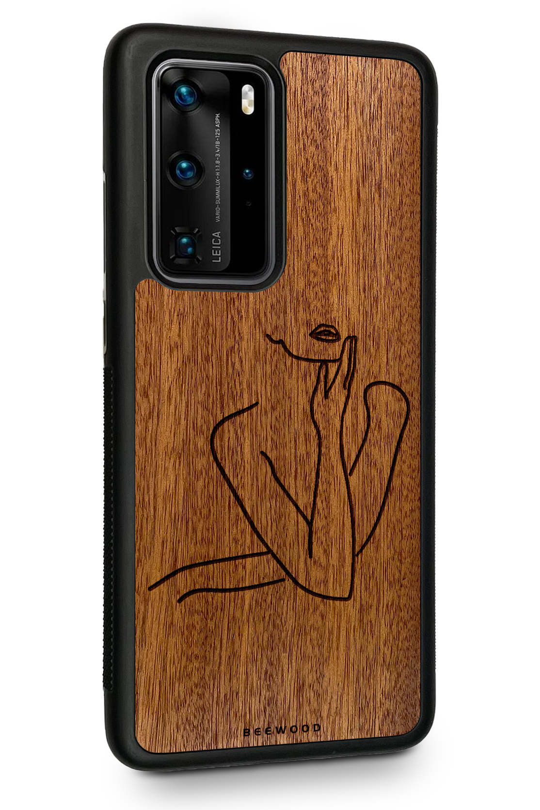 Holzhülle Huawei - BeeWood LADY SILHOUETTE