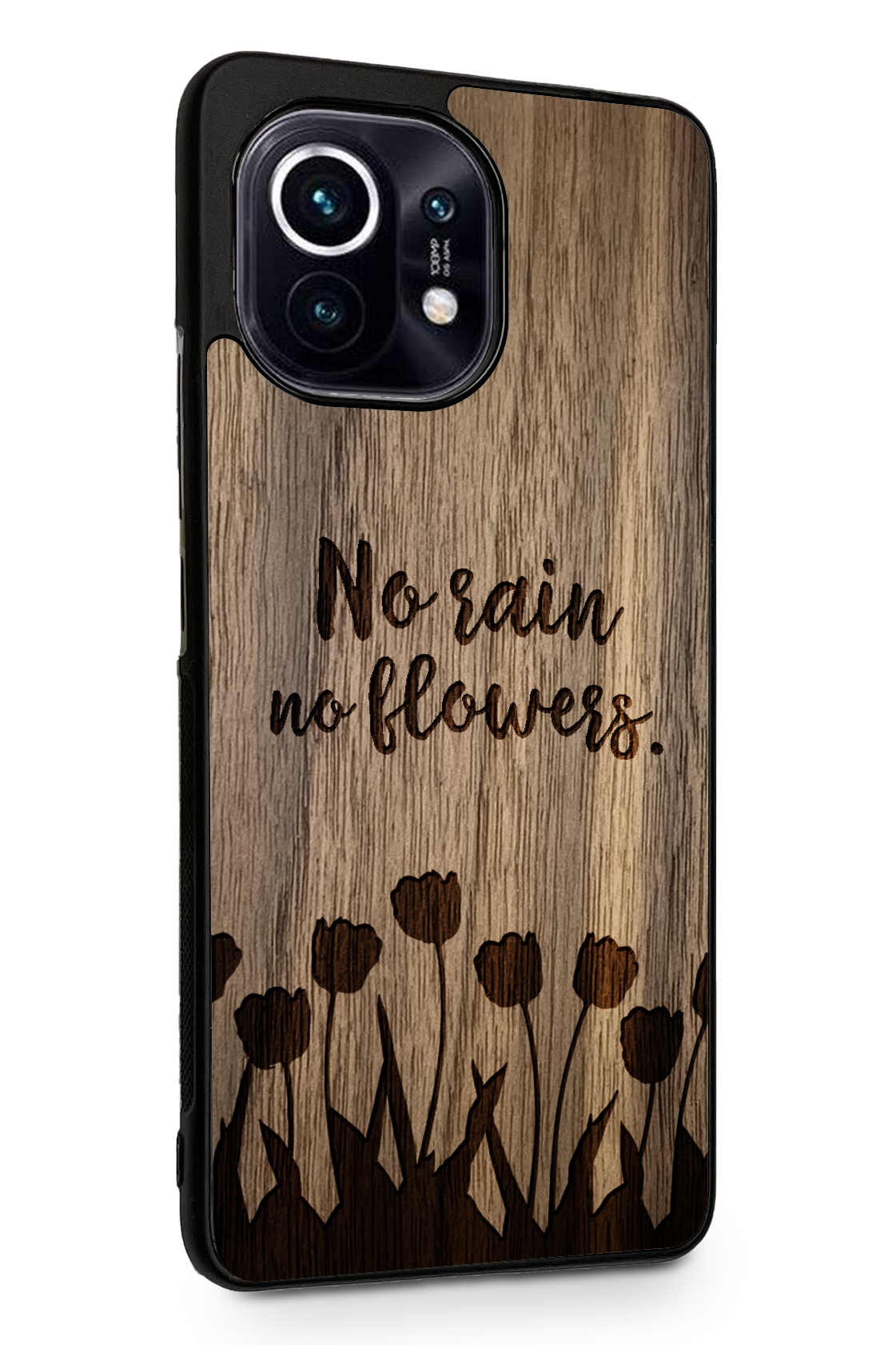Holzhülle Xiaomi - BeeWood NO RAIN NO FLOWERS