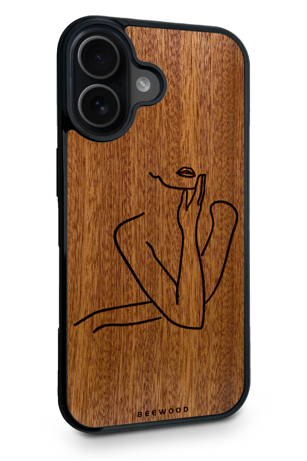 Holzhülle iPhone - BeeWood LADY SILHOUETTE