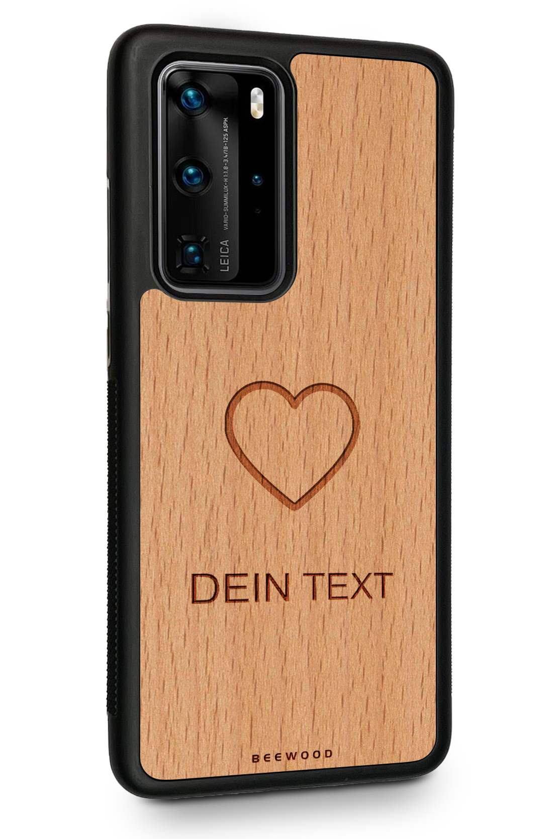 Holzhülle Huawei - BeeWood LOVE - MIT DEINEM TEXT